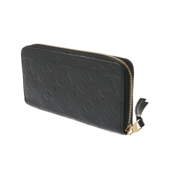 LOUIS VUITTON Monogram Empreinte Zippy Wallet Noir M61864 Women's Leather Long - Picture 3 of 13